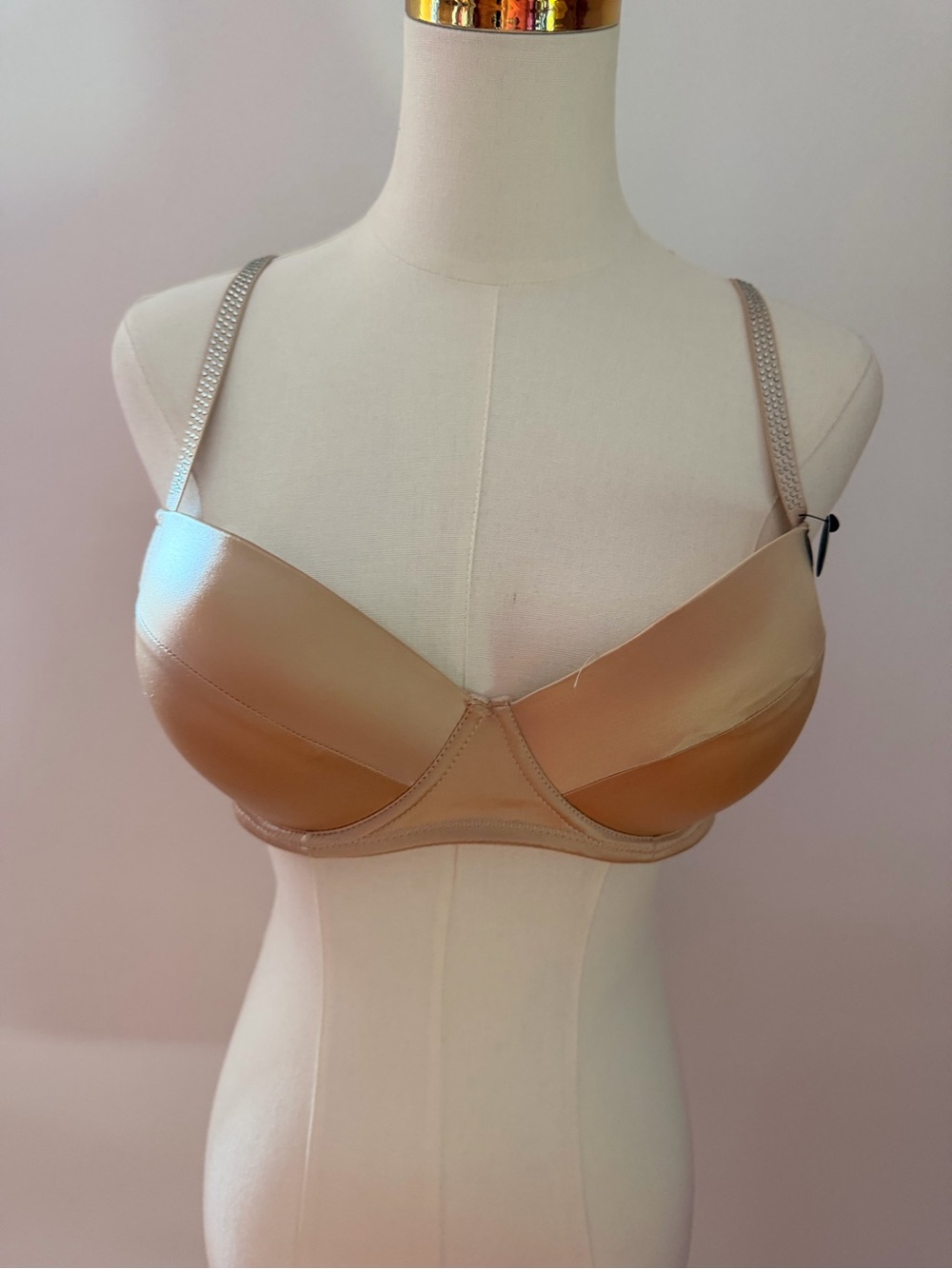 Nude Satin Underwire Bra - Smooth Support